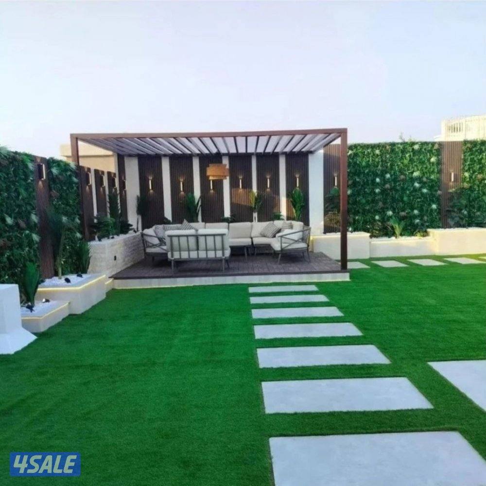 تنسيق حدايق وتركيب السياج والسور التركي والثيل الصناعي7