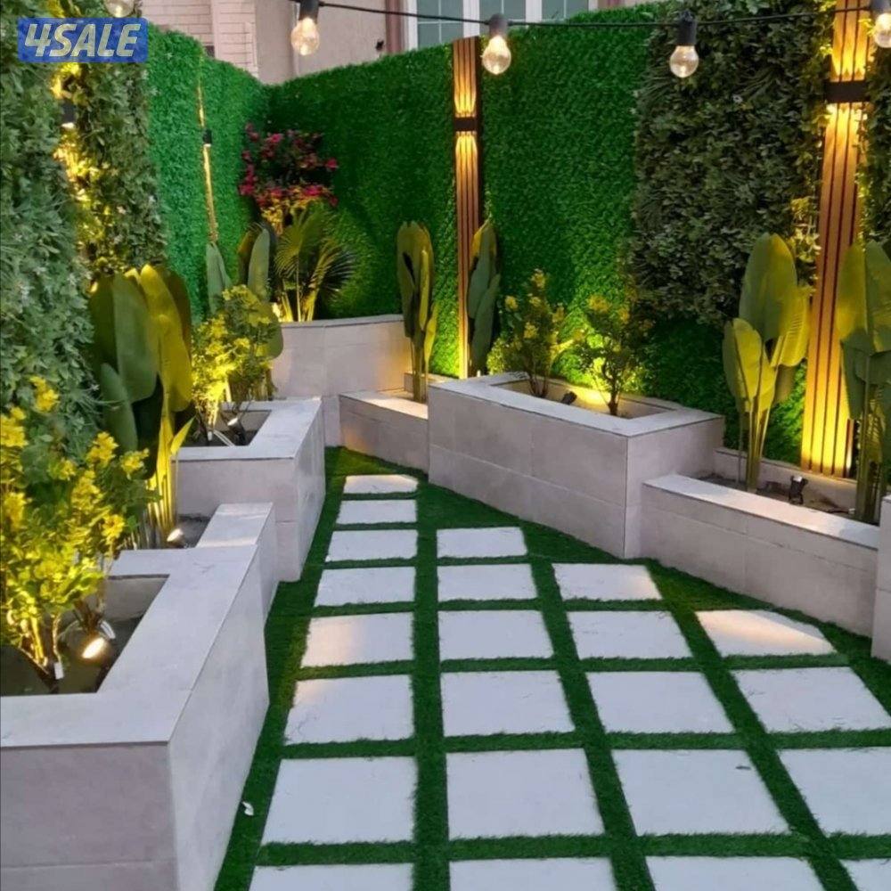 تنسيق حدايق وتركيب السياج والسور التركي والثيل الصناعي6