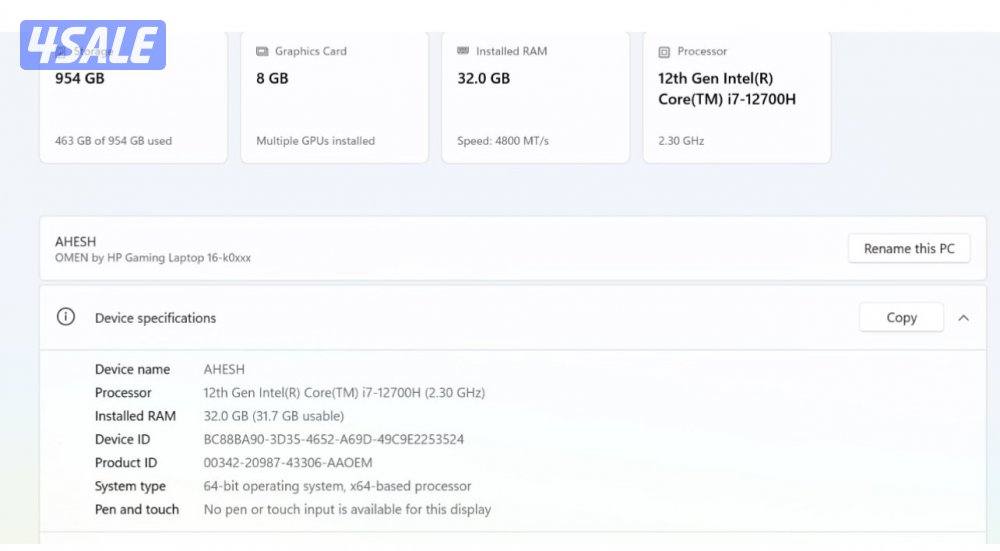 لاب توب Omen Hp6