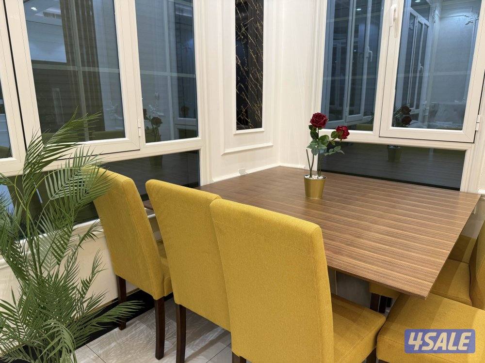 طاوله طعام مع ٧ كراسي من ابيات جديده2