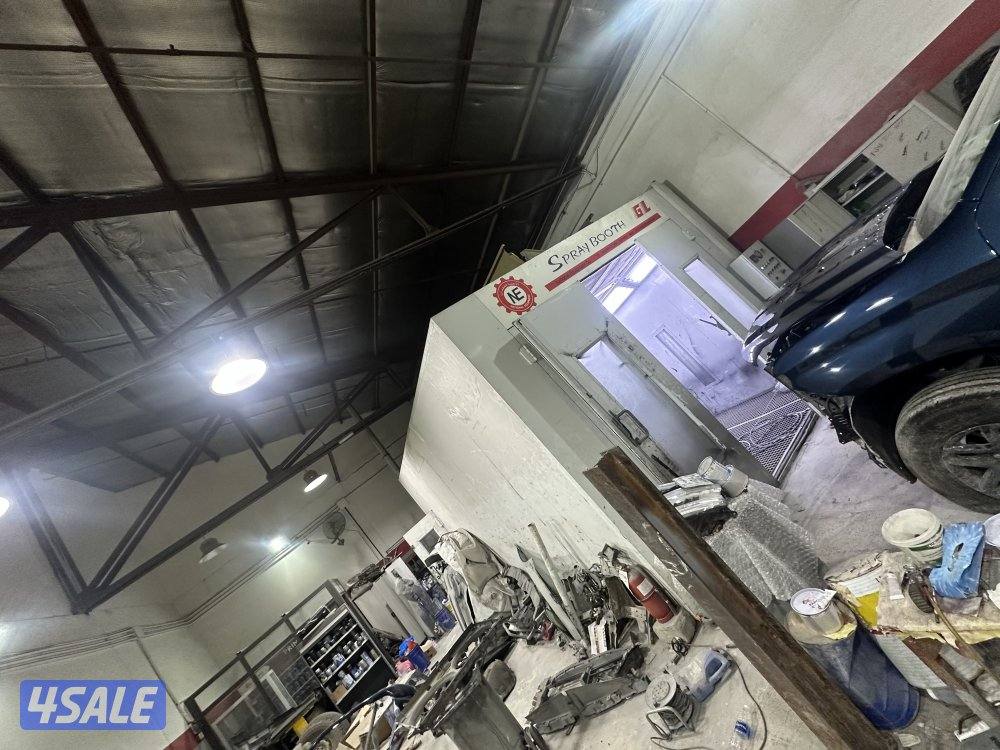 للبيع كراج مجهز بكامل معداته صبغ و حداده كراج مساحه كبيره 320متر9