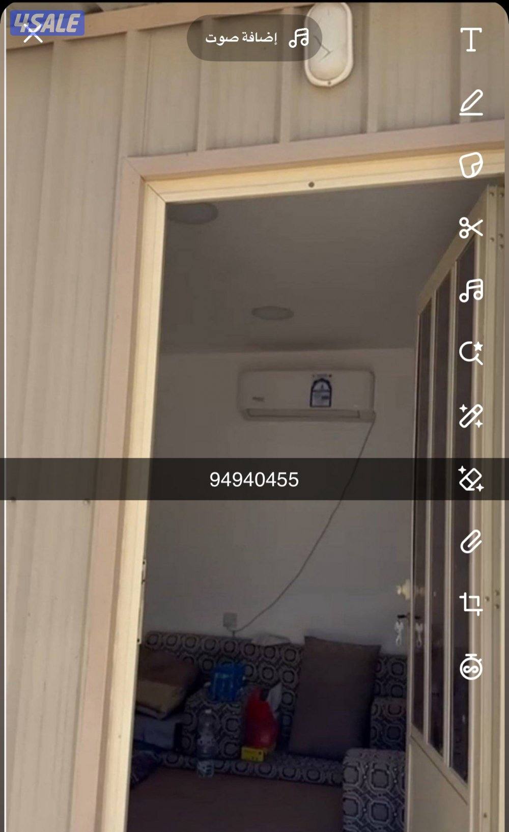 شاليه ثابت٣ف٤استعمال خفيف جدا تمديد كهربا كامل  مع دورة مياه0