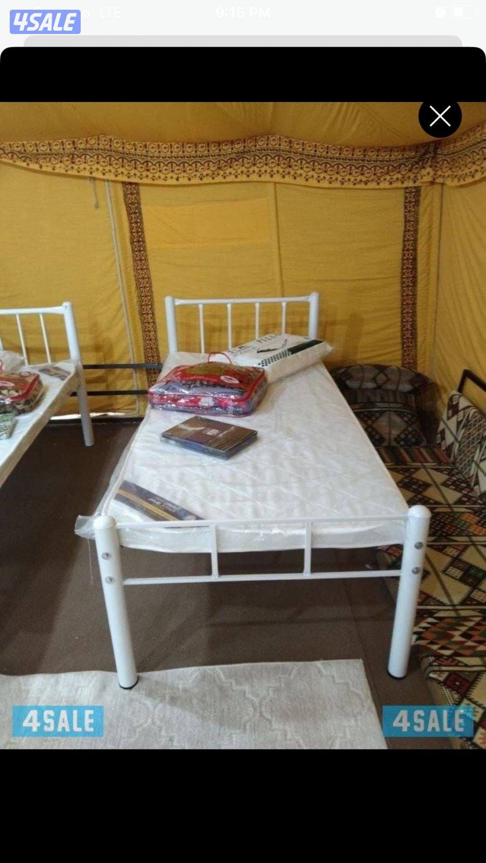 سرير حديد ومرتبه طبيه وبطانيه ومخده والملايات1