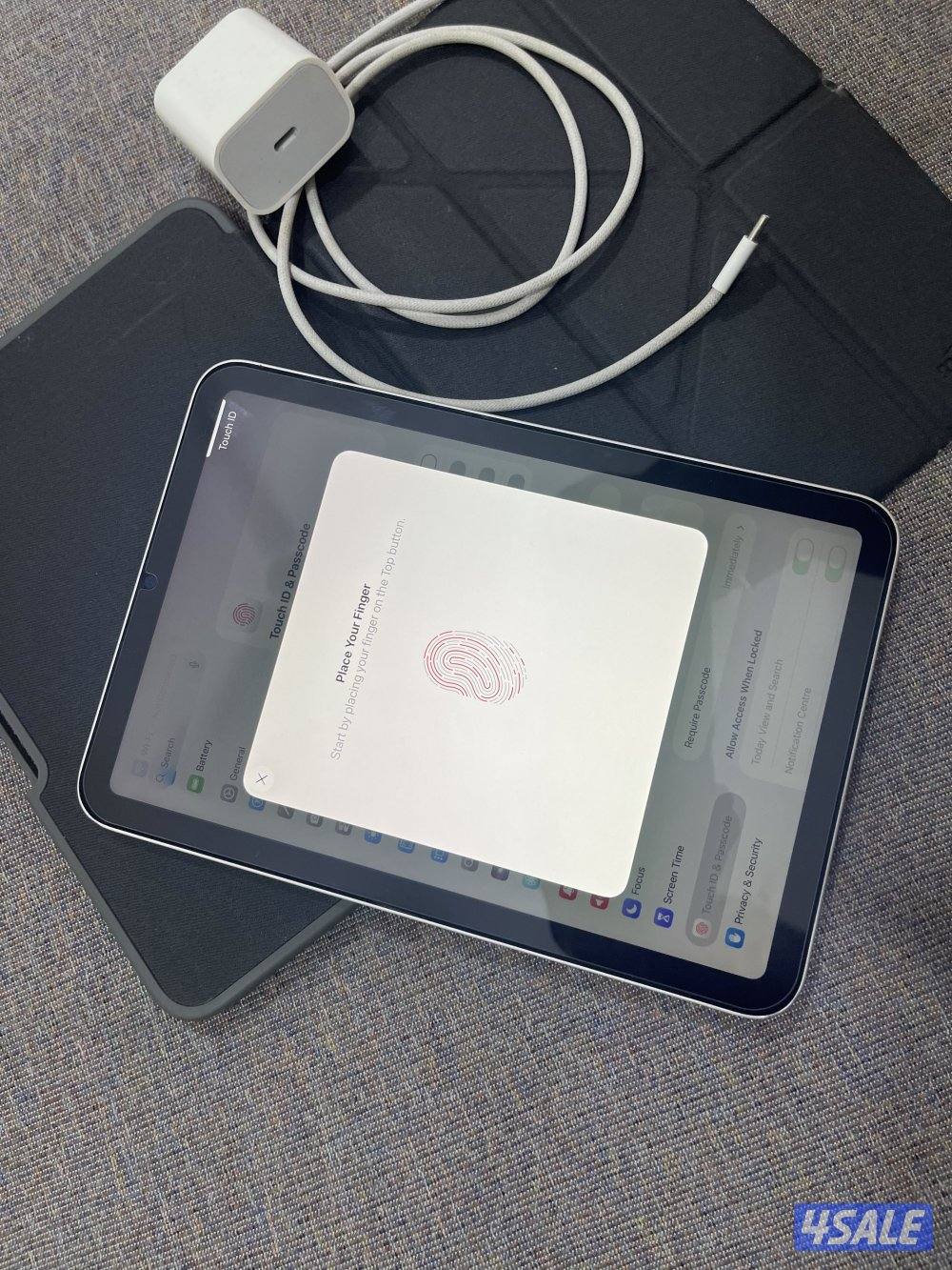 ايباد ابل ميني 6 السادس 256 قيقا نظيف مو مبطل بطاريه 86 مع كفر وشحن1