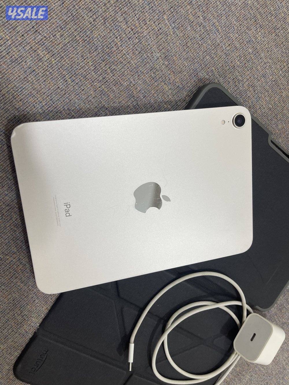 ايباد ابل ميني 6 السادس 256 قيقا نظيف مو مبطل بطاريه 86 مع كفر وشحن4