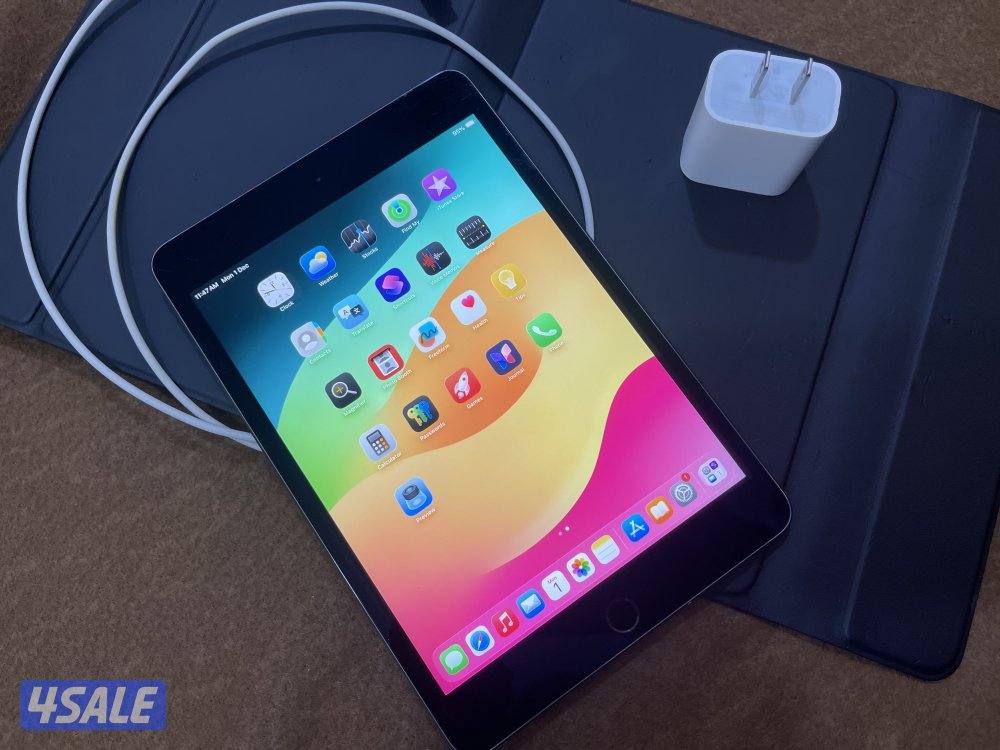 ايباد ابل ميني 5 رمادي 64 قيقا بطارية 96 مو مفتوح ولا مصلح تحديث 26.15