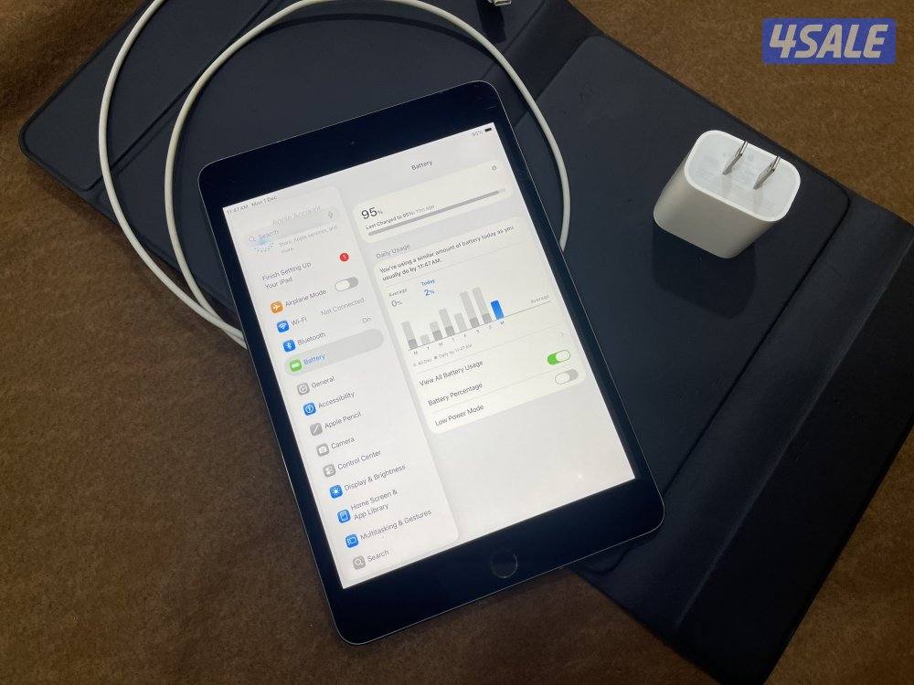 ايباد ابل ميني 5 رمادي 64 قيقا بطارية 96 مو مفتوح ولا مصلح تحديث 26.16