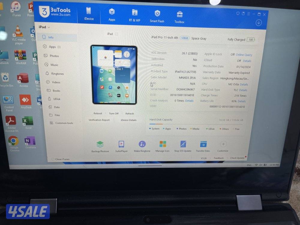 ايباد ابل برو 11 انش 128 قيقا ام تو m2 بطارية 93 مع الاغراض8