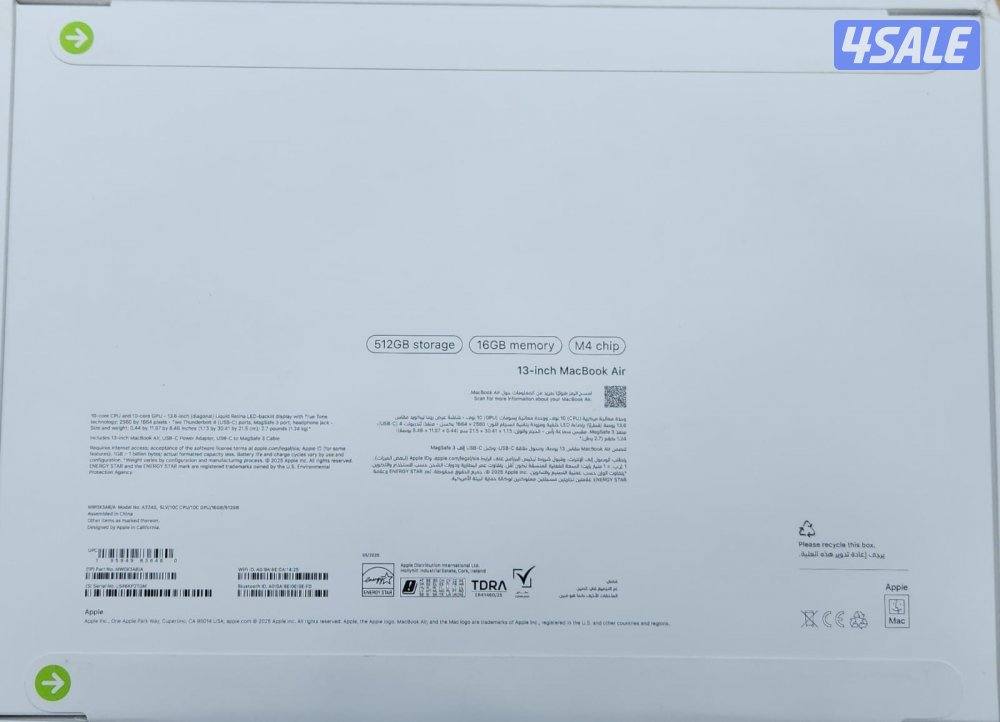 لدينا مجموعة رائعة من ماك بوك اير M5 M4 شاشة ١٥ ١٣ جديد بأرخص السعر4