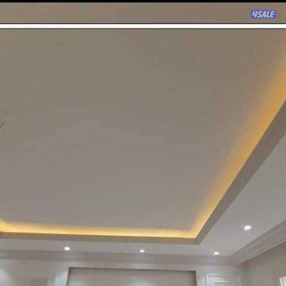 جبسون بورد ديكور جبس باب خشب مع تقسر1