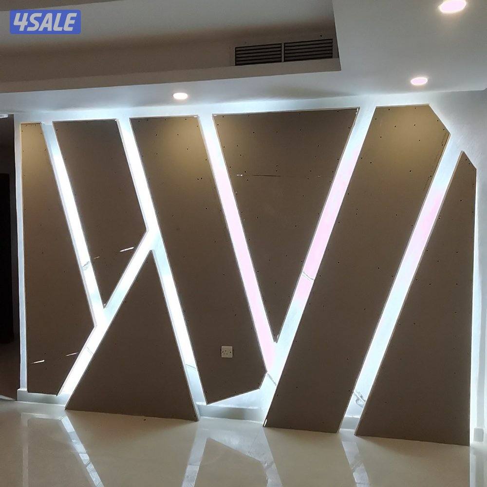 جبسون بورد ديكور جبس باب خشب مع تقسر8