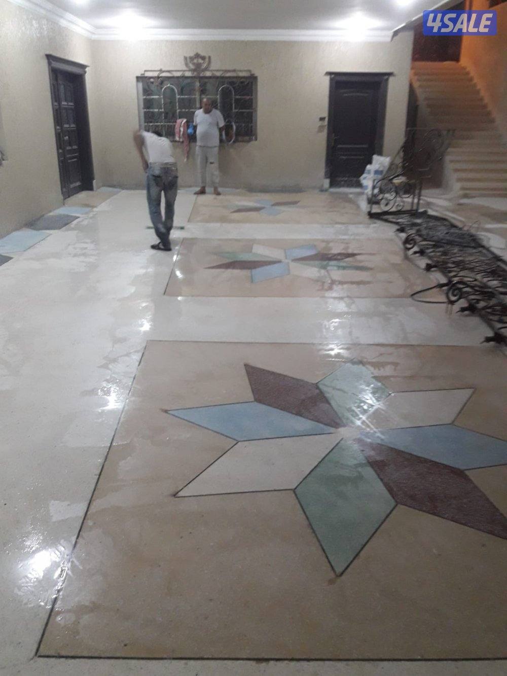 صب ارضيات مزاييك جلي وتنظيف تركيب رخام سراميك كربستون10
