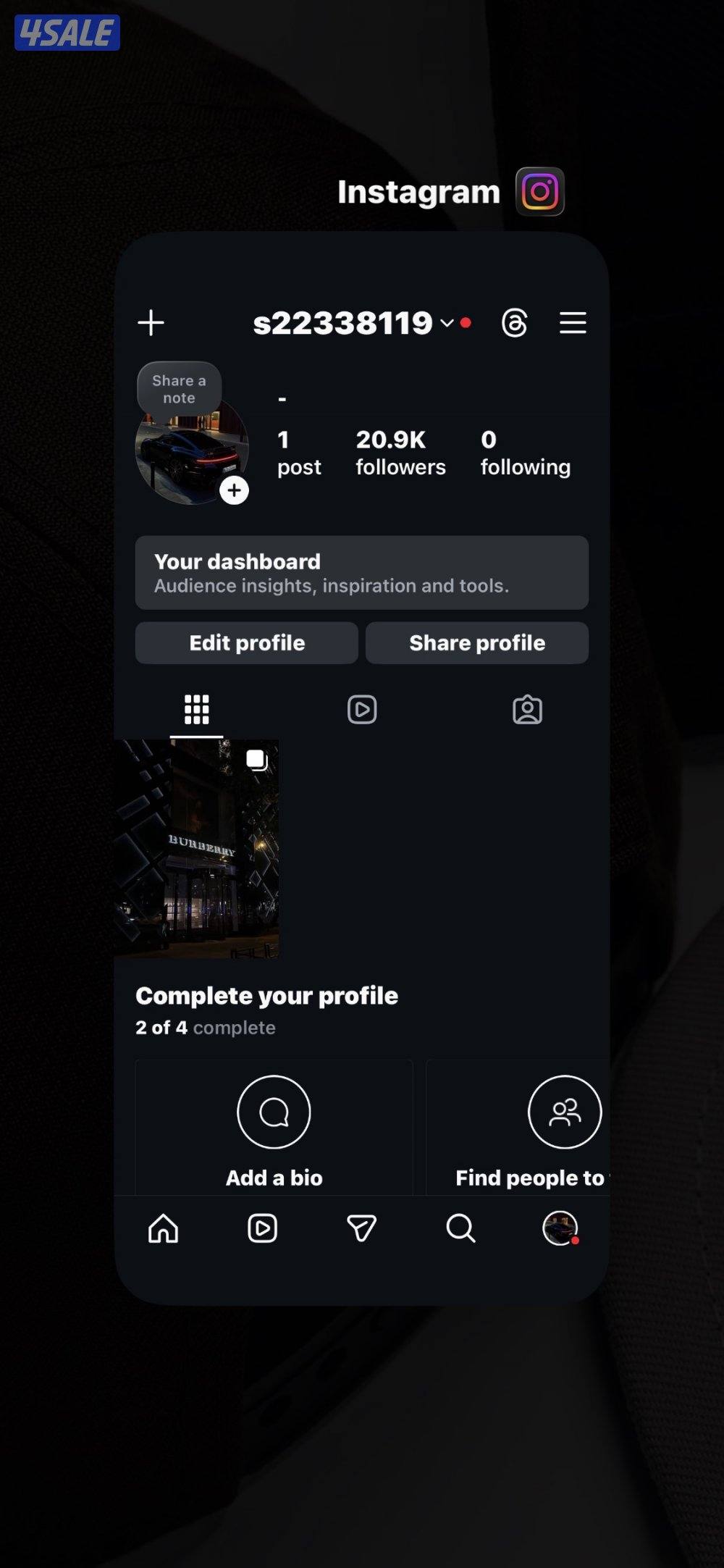 انستقرام 20 الف متابع ربط نظيف بوست واحد مرتب1