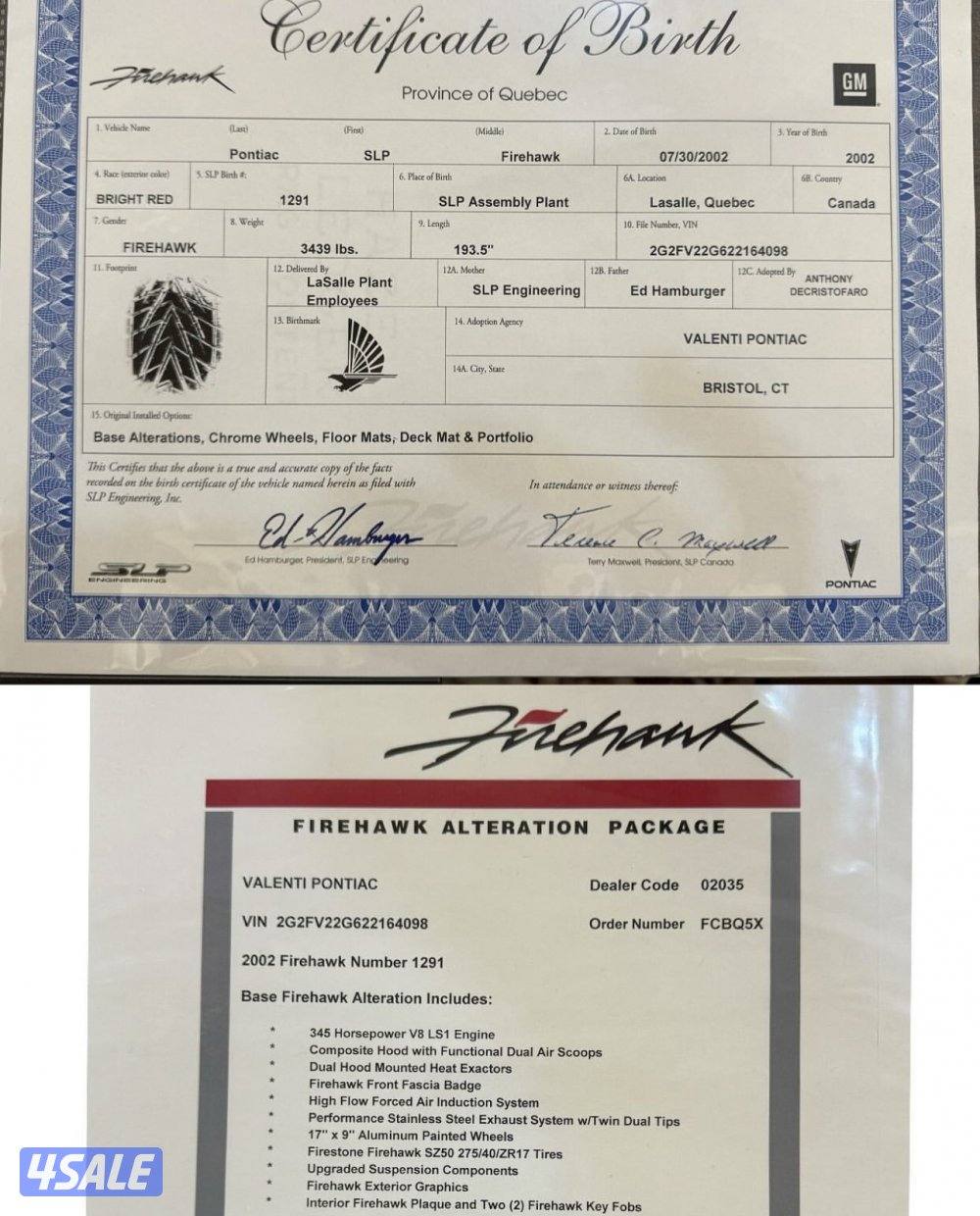 للبيع ترانز ام فايرهوك مخزن12