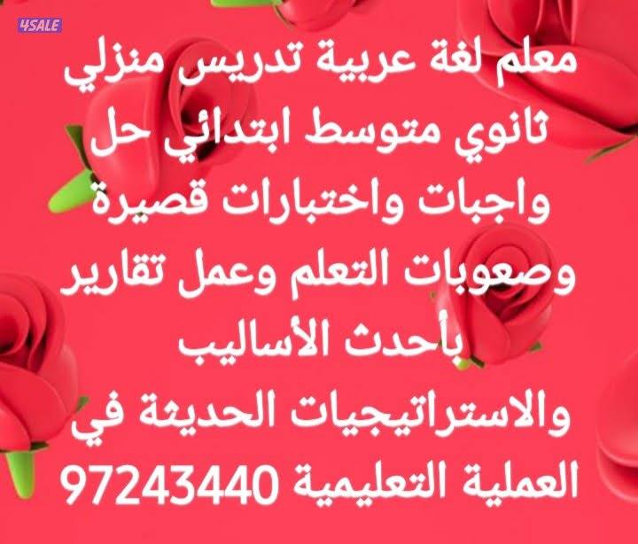 لغة عربية أستاذ عربي مدرس تأسيس ومتوسط وثانوي مبدع4