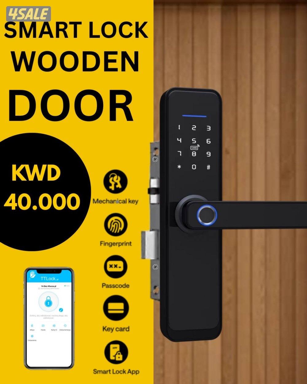 Smart locks for wooden door with installation0