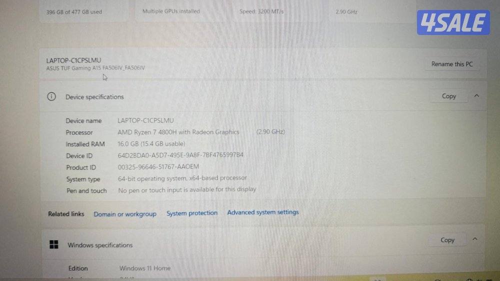 ASUS TUF Gaming A15  8+8 Gb / 512Gb / SSD / 2060 RTX 6Gb / 15.6 FHD4