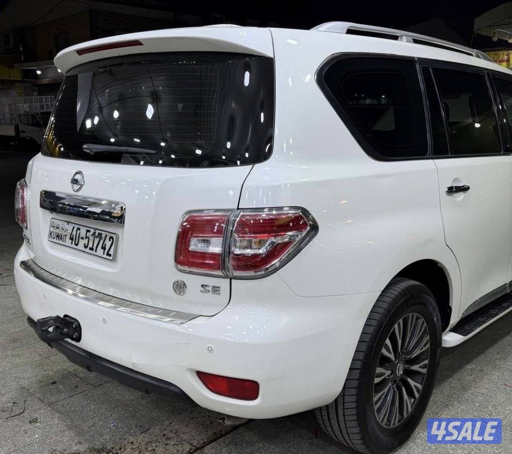 للبيع نيسان باترول 6 سلندر ابيض صدفي موديل 20177