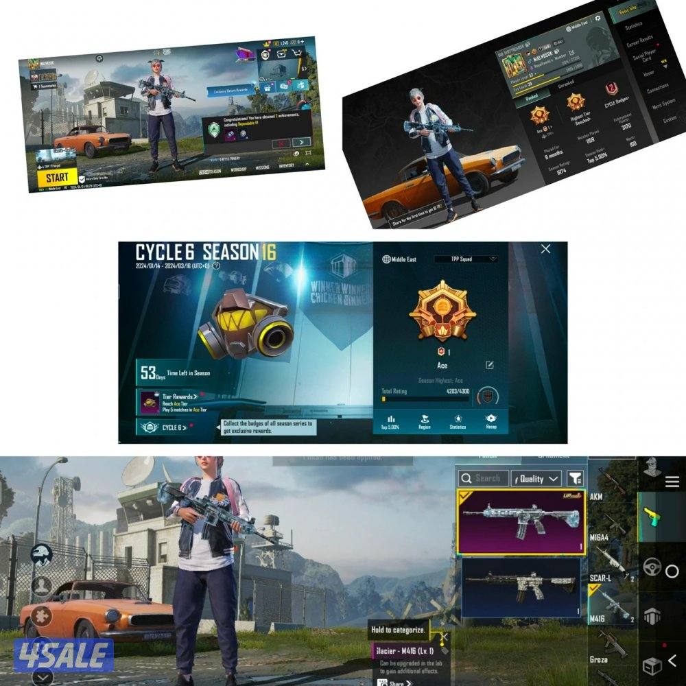 حساب ببجي لفل 52 وفيه امفور ثلجي0