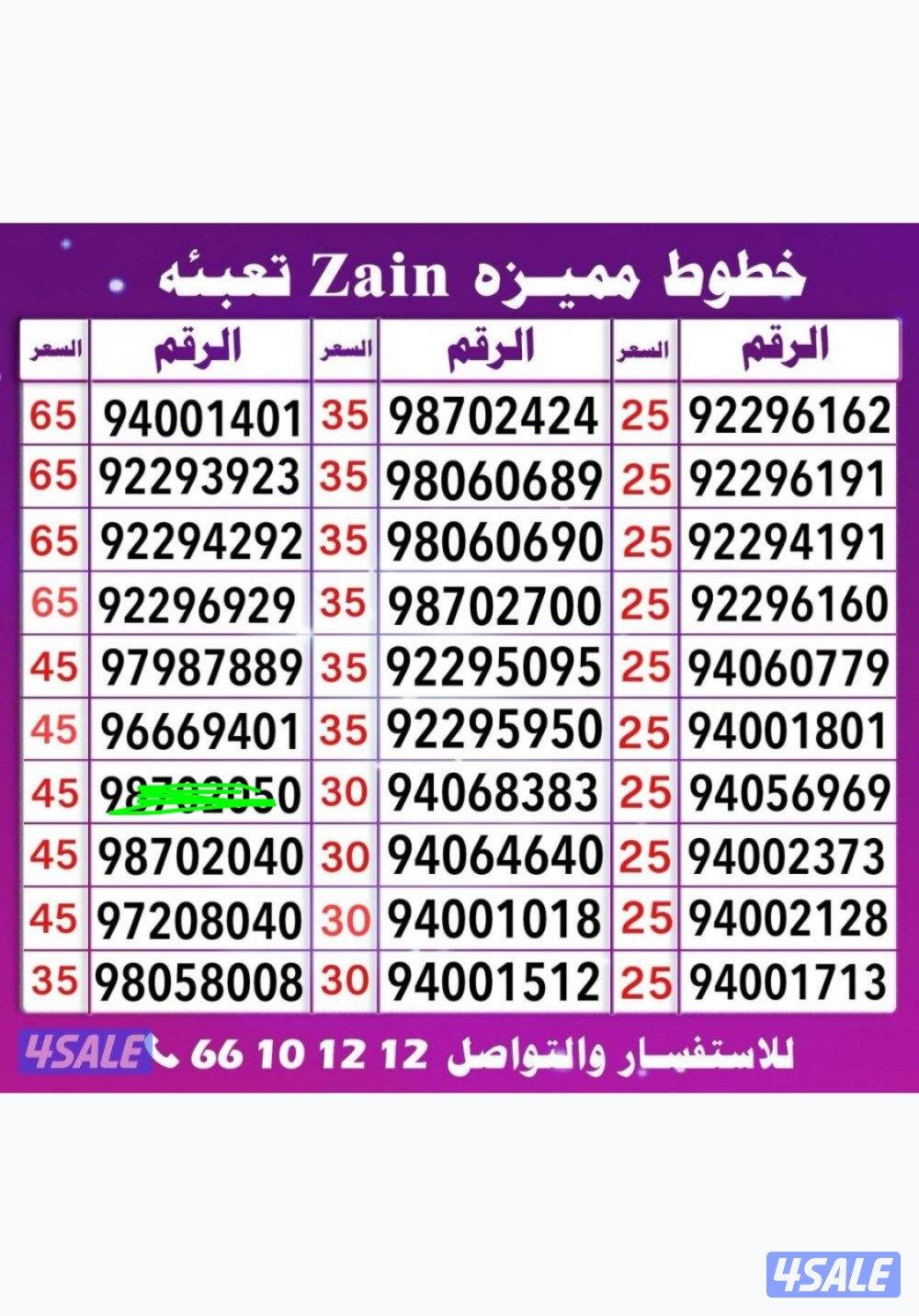 ارقام تعبيه زين الكويت0
