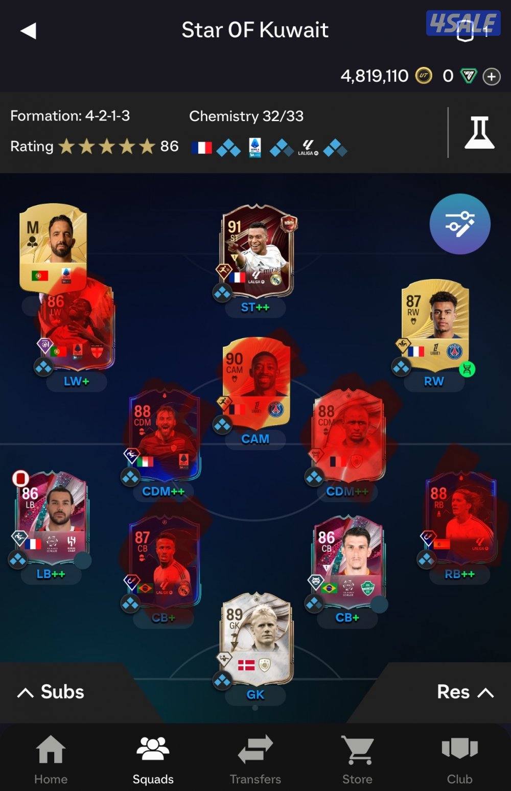 للبيع حساب فيفا250