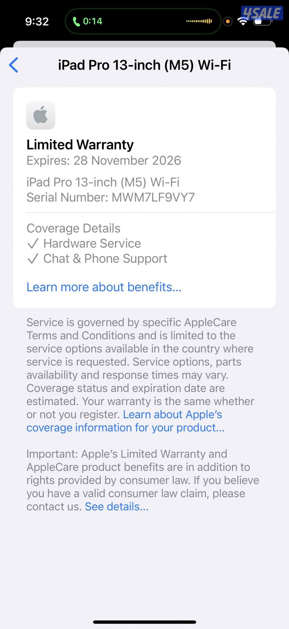 Apple iPad Pro13” M5 Chip, 12 GB RAM, 256GB Wifi Silver 1Day Used Only11