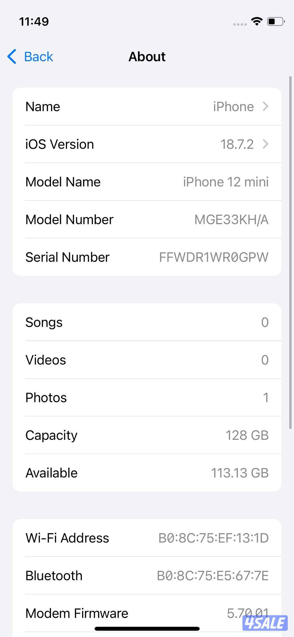 آيفون 12 ميني iPhone 12 mini 128GB Black11