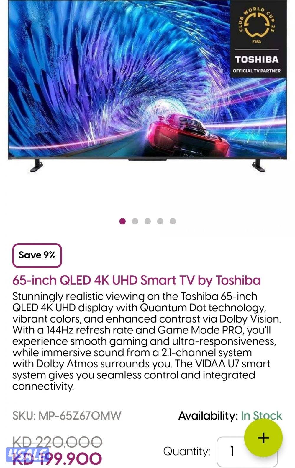 Toshiba 65-inch QLED 4K UHD Smart TV, 120 fps, gaming tv0