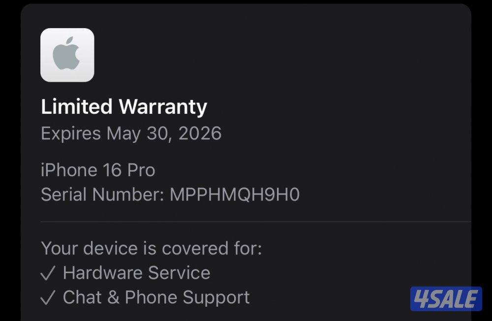 أيفون ١٦ برو بحالة كالجديد ٢٥٦ ميجابايت مع كڤر أصلي4