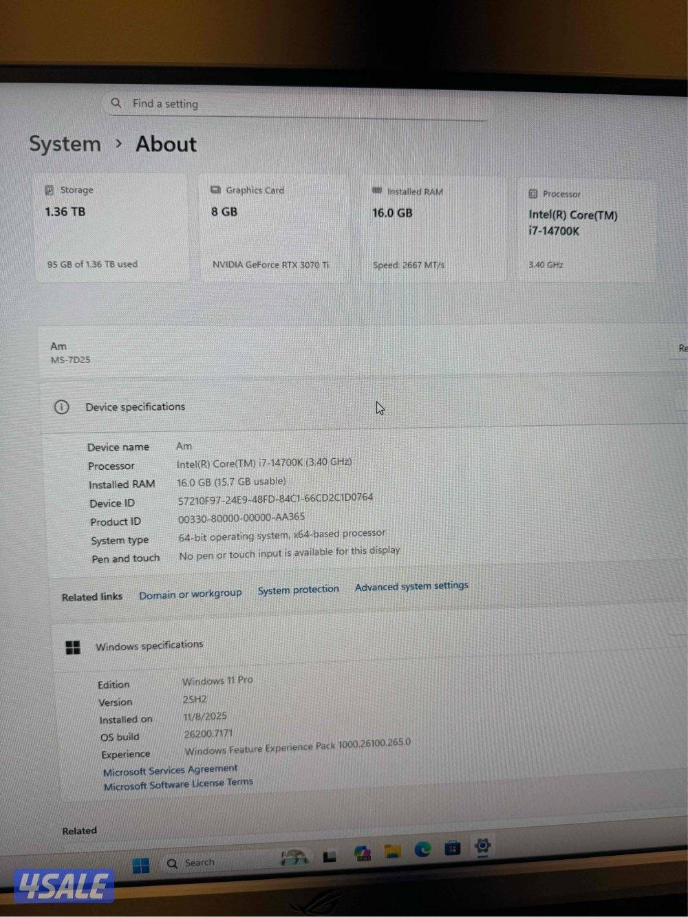 Pc gaming i7-14700k 3070ti1