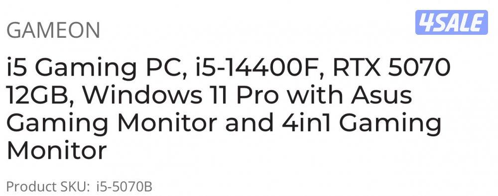 i5 - RTX 5070- i5-14400F1