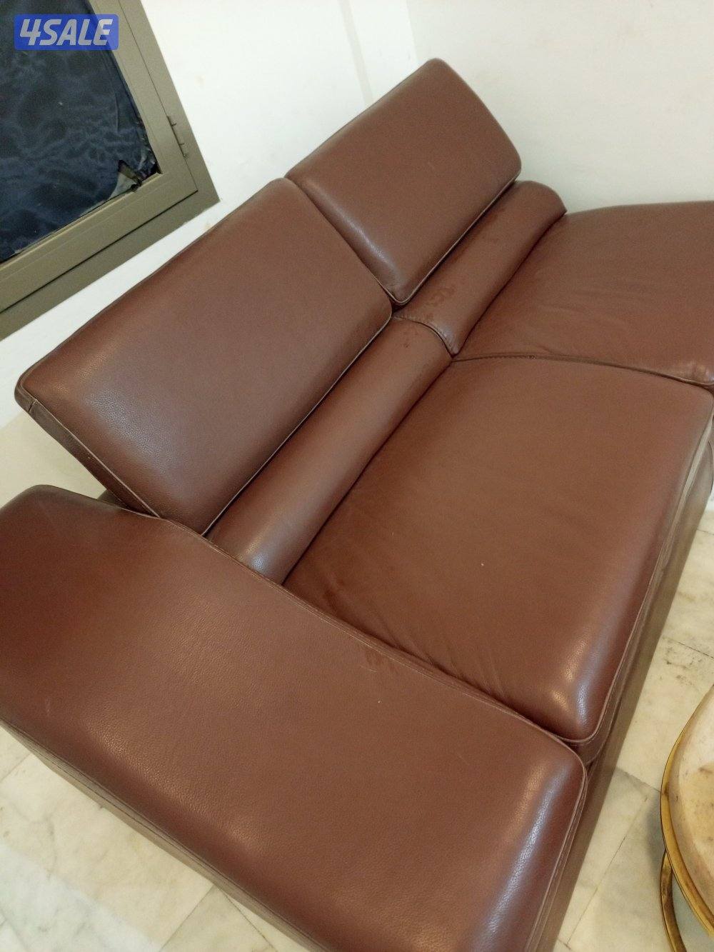 صالون جلوس جلد طبيعي 4كنبات3