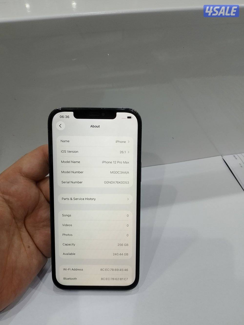 ايفون 12pro max جيجا 256 زيروو ضريبه مصر5