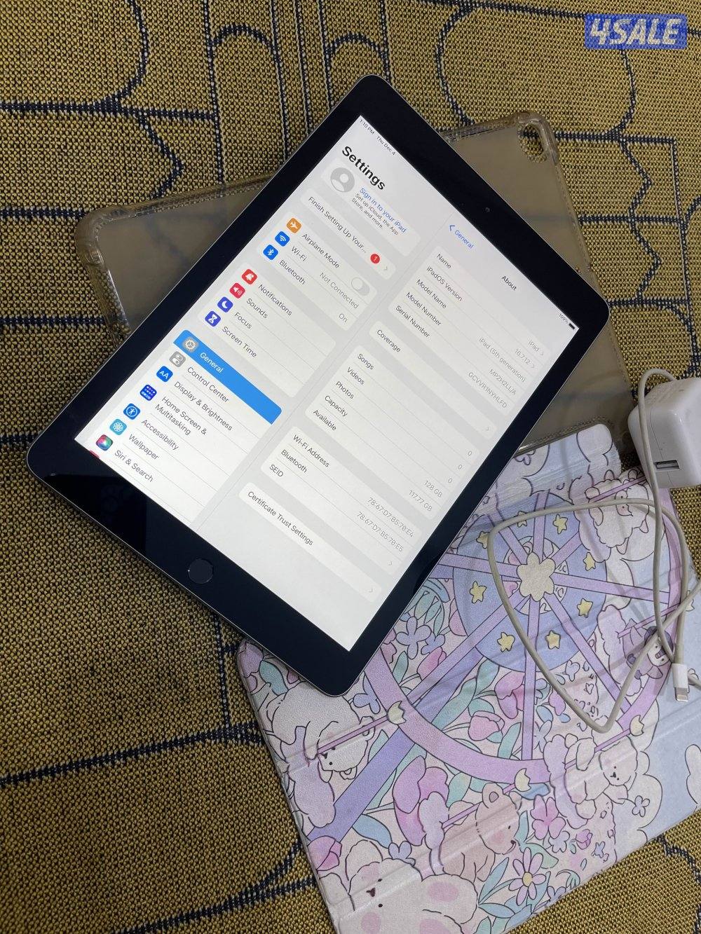 ايبادين ابل 5 الخامس 128 قيقا بطارية 96 نظيف مو مصلح مع الكفر3