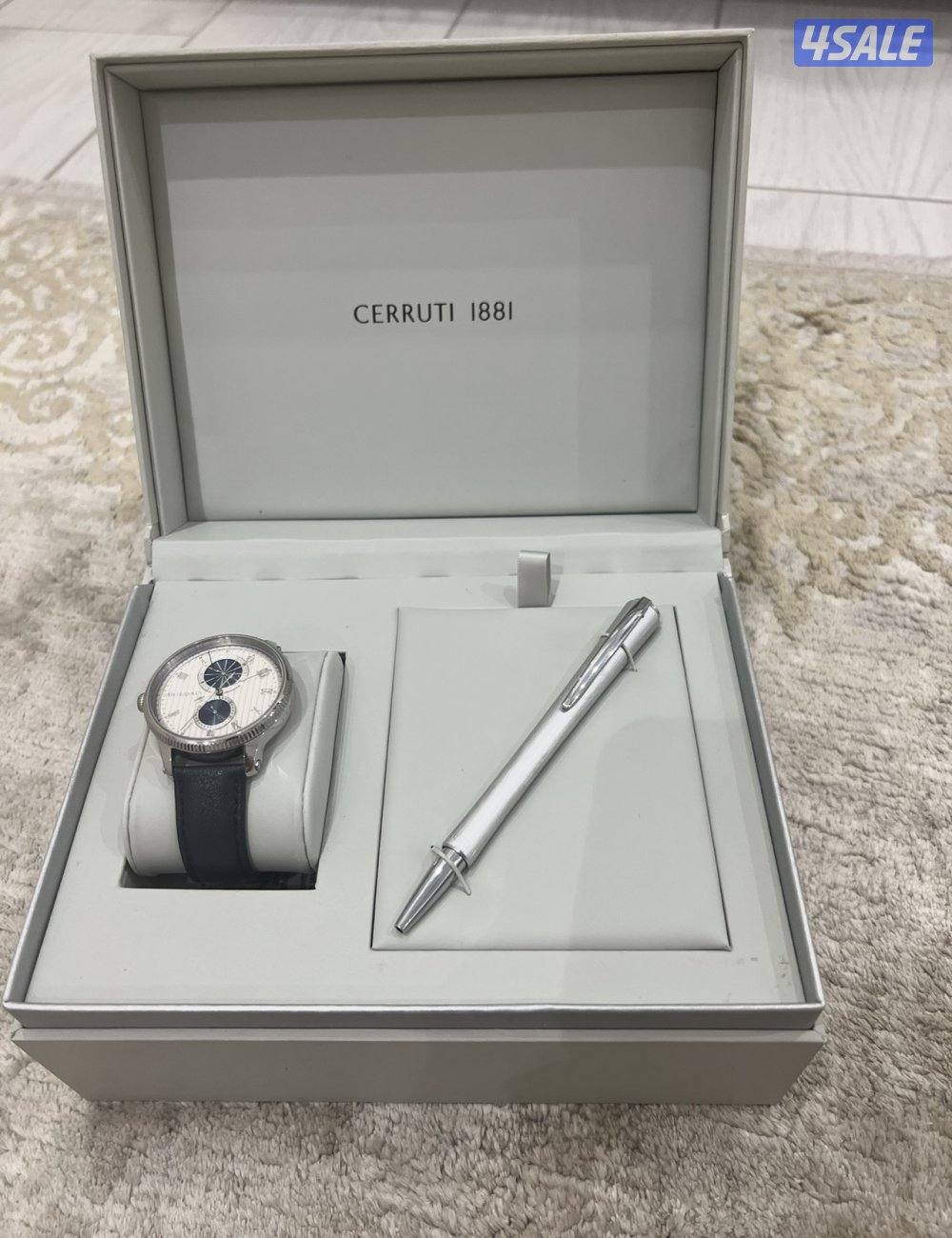 قلم وساعة من ماركة شيروتي الإيطالية ( أصل وليس تقليد ) في حالة جيده2