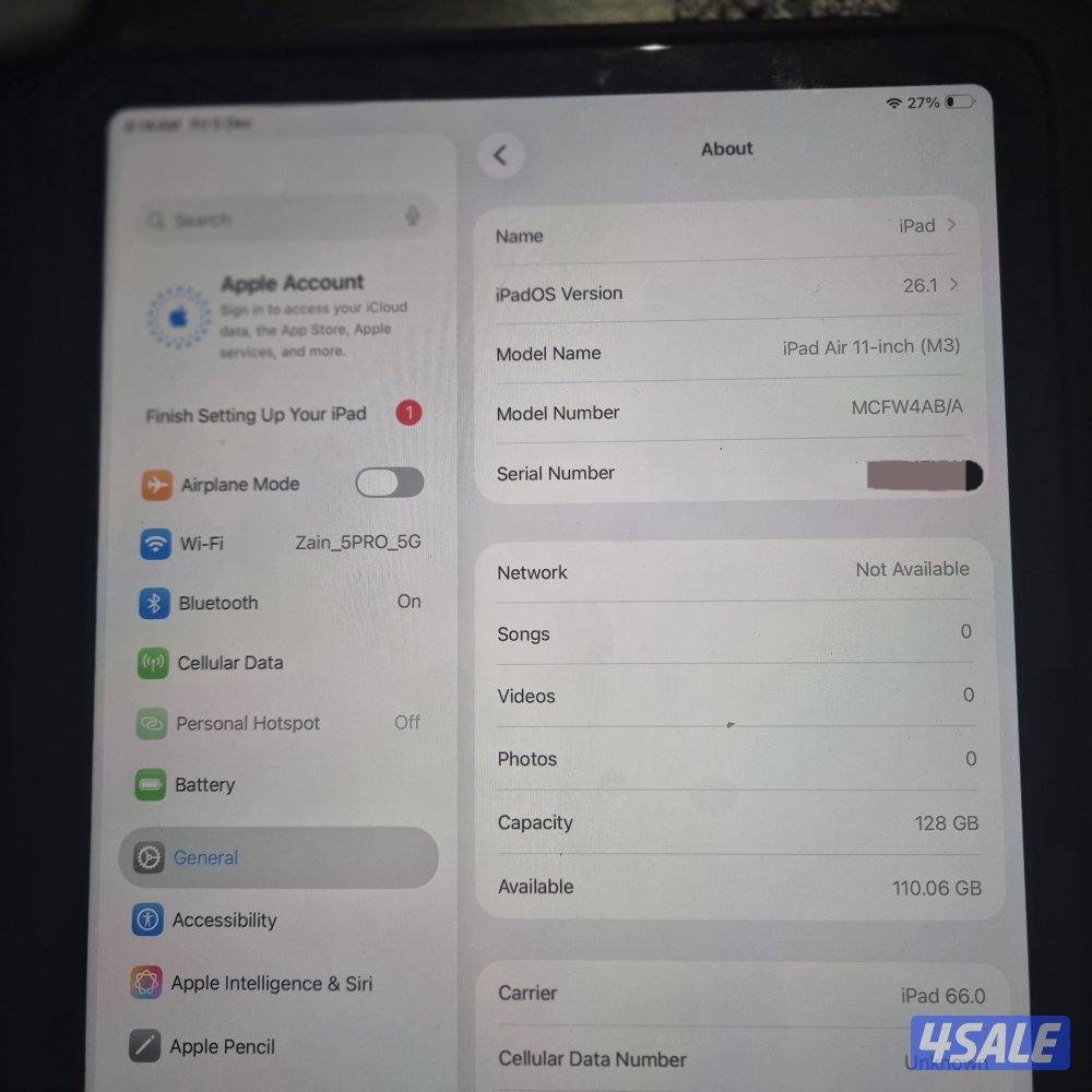 IPAD AIR 11 INCH 128 GB (2025) M3 WIFI + 5G2