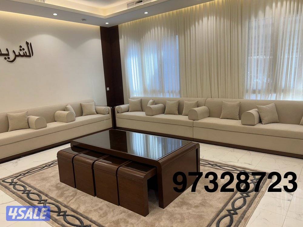 تنجيد وتفصيل ديوانيات مساند كنب صالات جلسات مطارح وستاير ويفي ورول وسج4