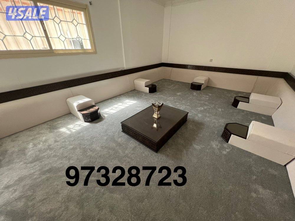 تنجيد وتفصيل ديوانيات مساند كنب صالات جلسات مطارح وستاير ويفي ورول وسج9