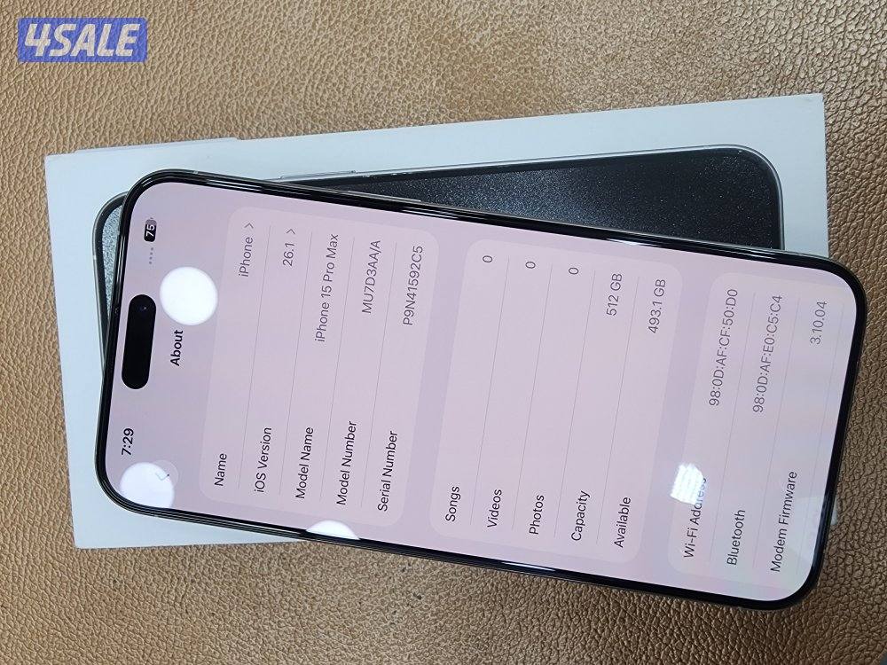 iphone 15 pro max 512gb very neat and clean with all accessories8