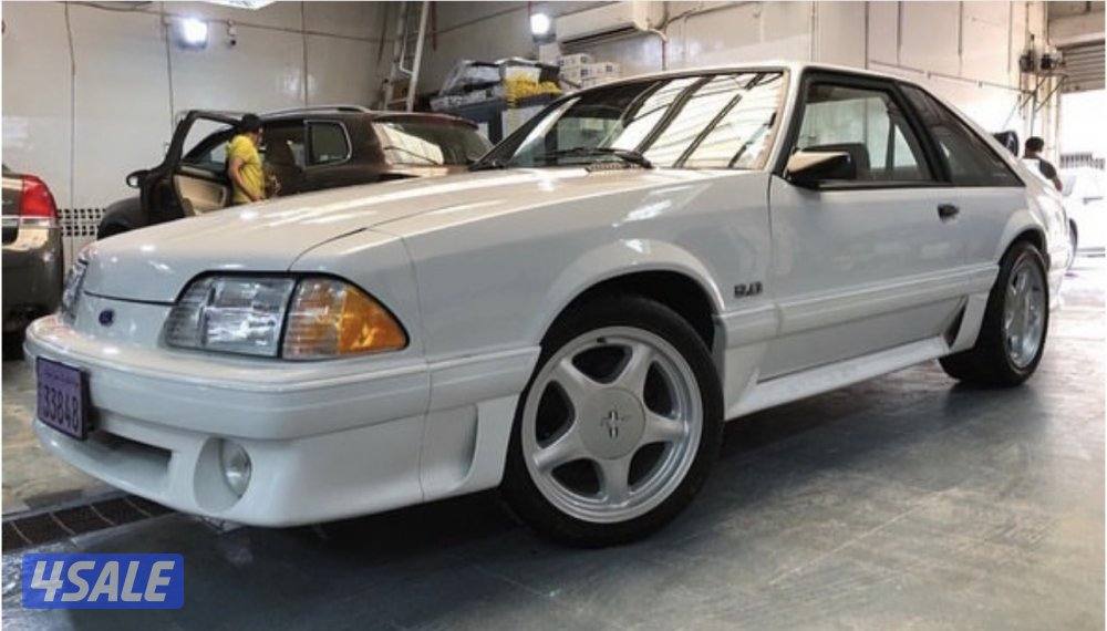 للبيع موستنج GT موديل 92 ابيض من داخل رصاصي وارد امريكا شرط الفحص2