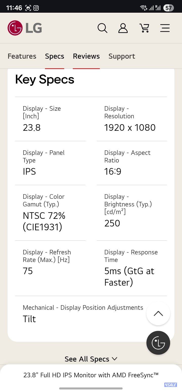 LG FHD Monitor - 24MP400 - B4
