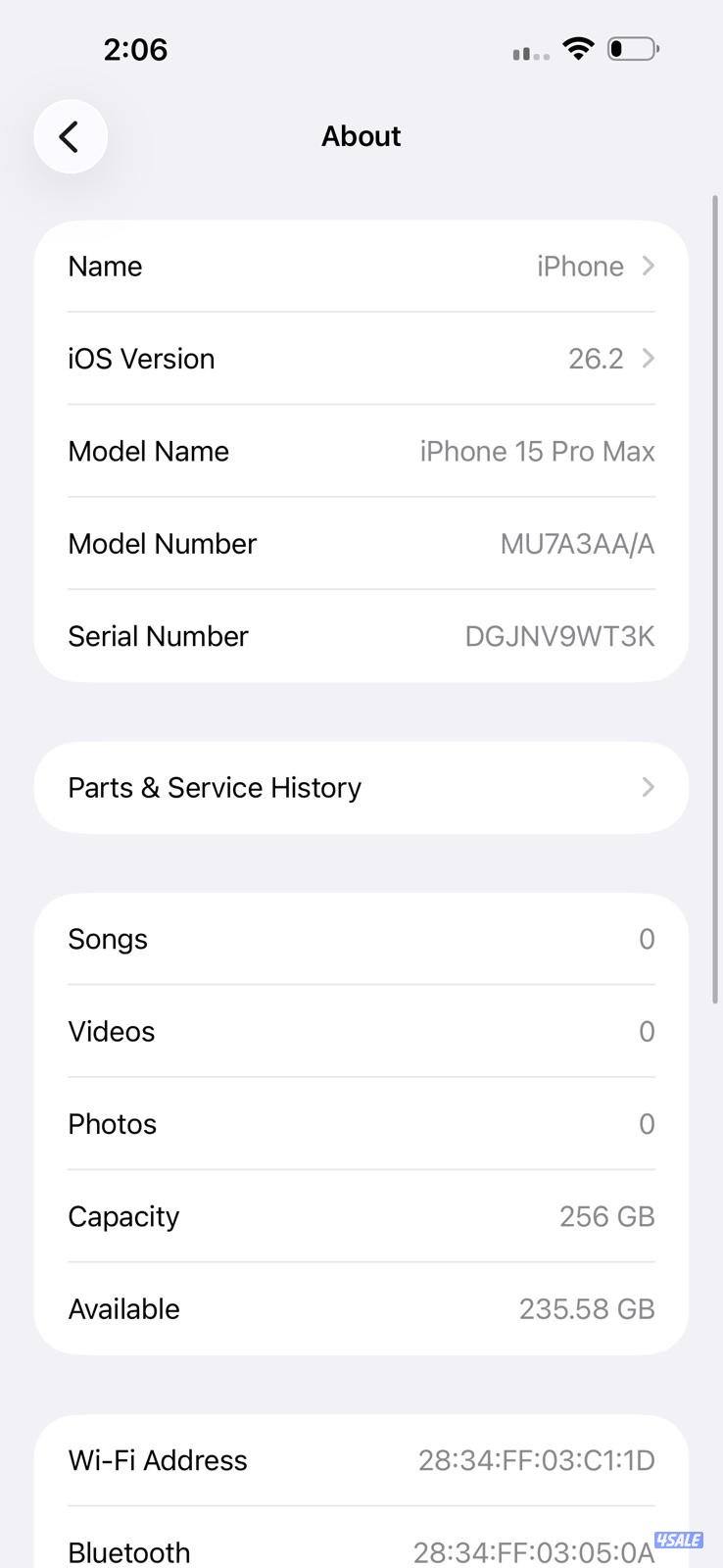 ايفون 15 برو ماكس – 256GB – بلاك تيتانيوم iPhone 15 Pro Max 256GB Blac5