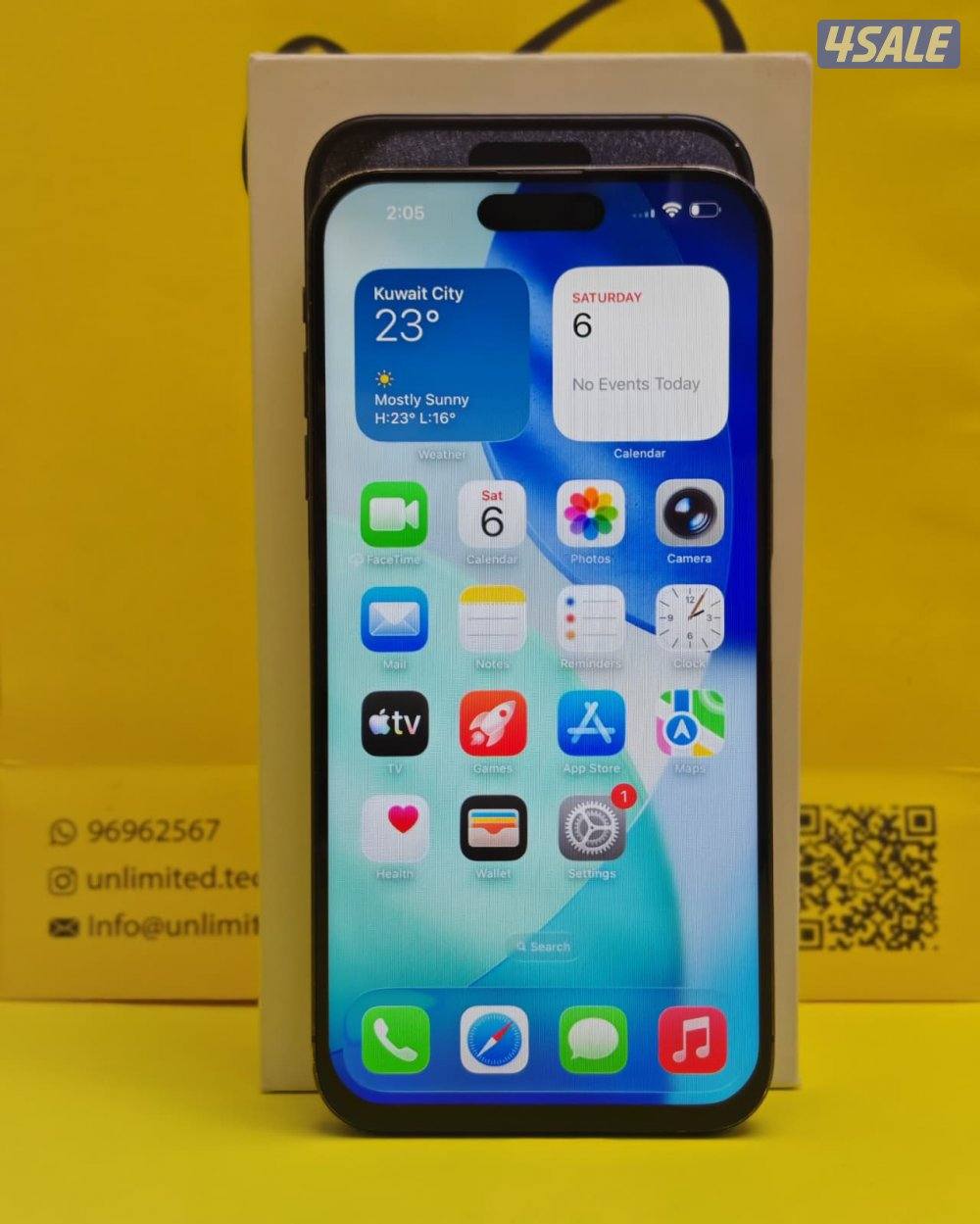 ايفون 15 برو ماكس – 256GB – بلاك تيتانيوم iPhone 15 Pro Max 256GB Blac9