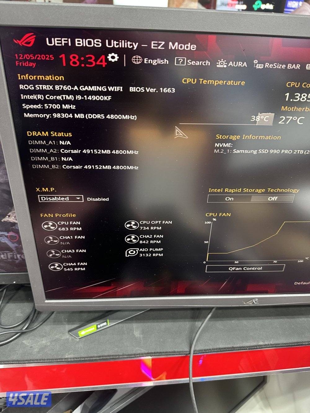 Pc gaming core i9-14900KF 3.20 GHz-96GB Ram-RTX5080-16GB-2TB SSD3