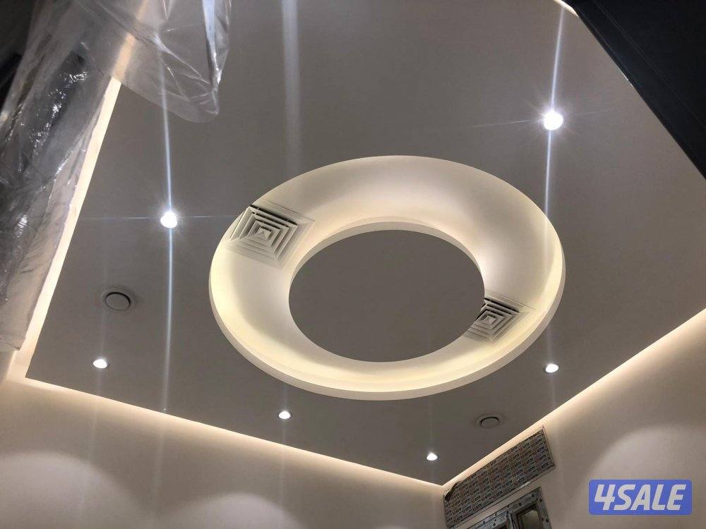 جبس بورر بارتيشن ديكور جبس باب خشب1