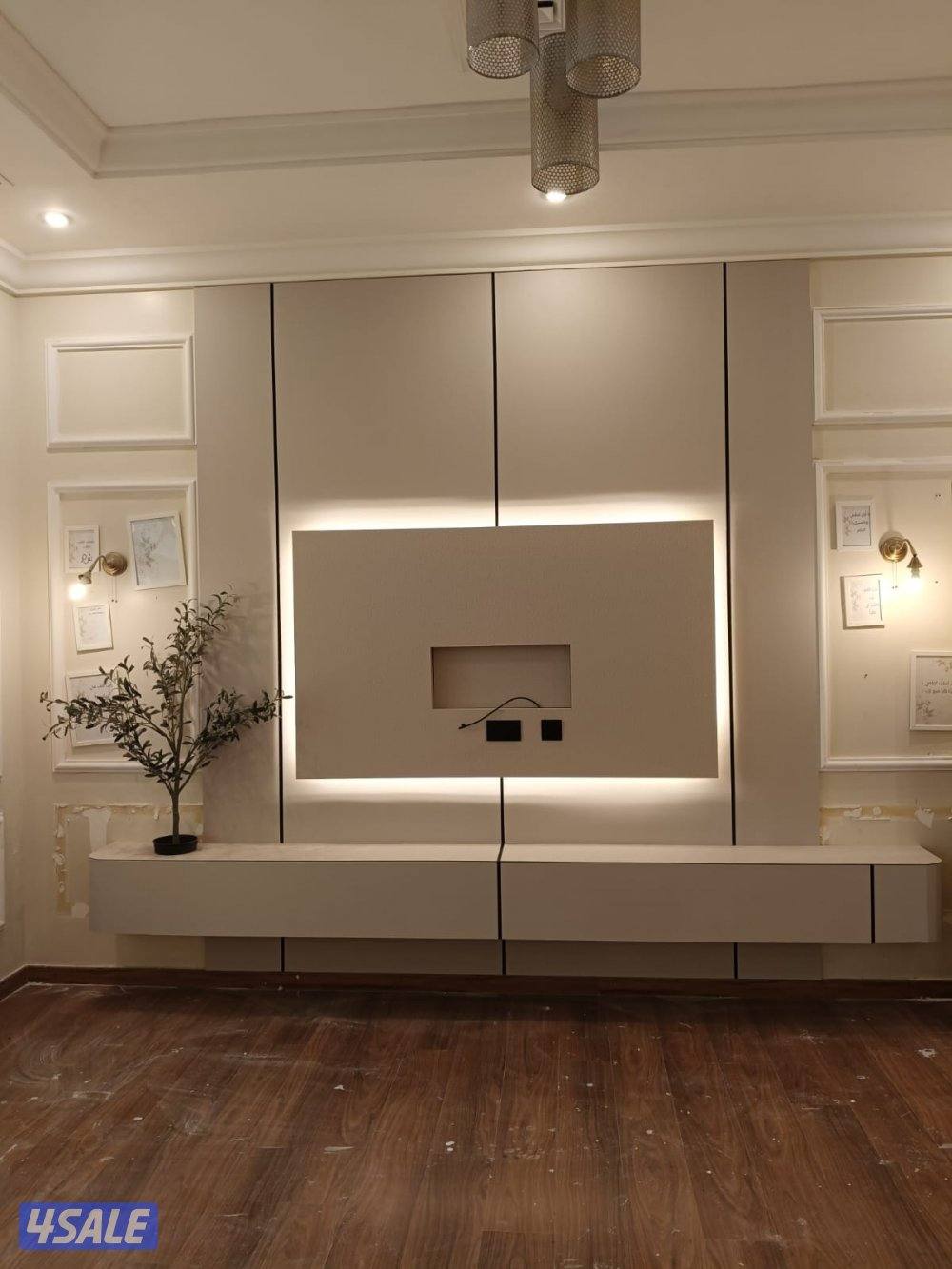 جبس بورر بارتيشن ديكور جبس باب خشب7