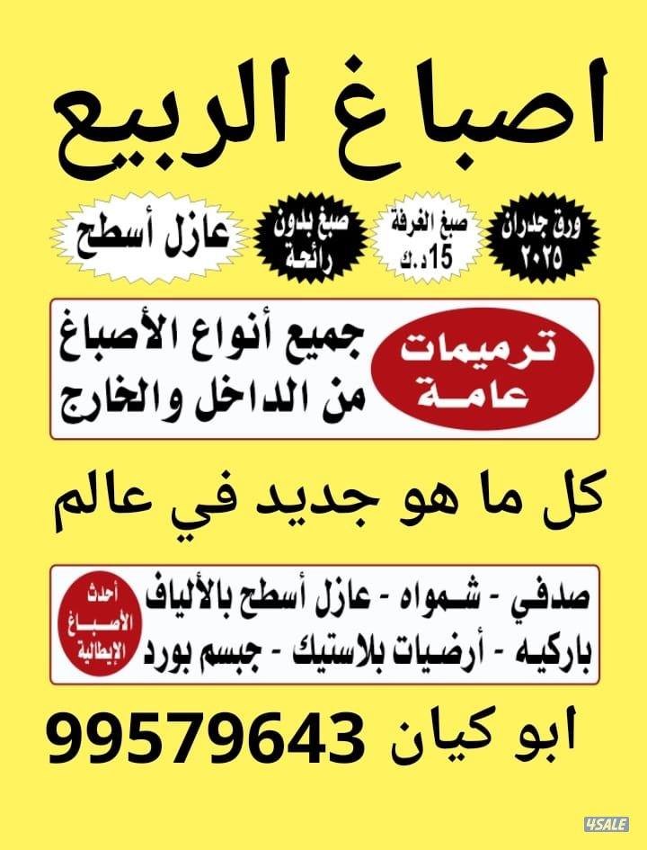 اقل الاسعار خصم خاص للشقق جميع أنواع الصبغ1