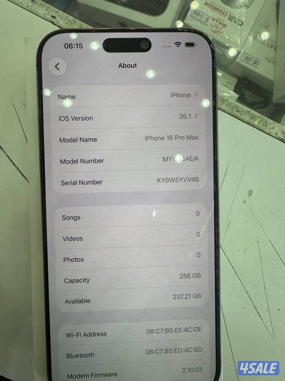 Iphone 16 pro max 256 100% battery كفاله 6 شهور من ابل مع الكرتون2
