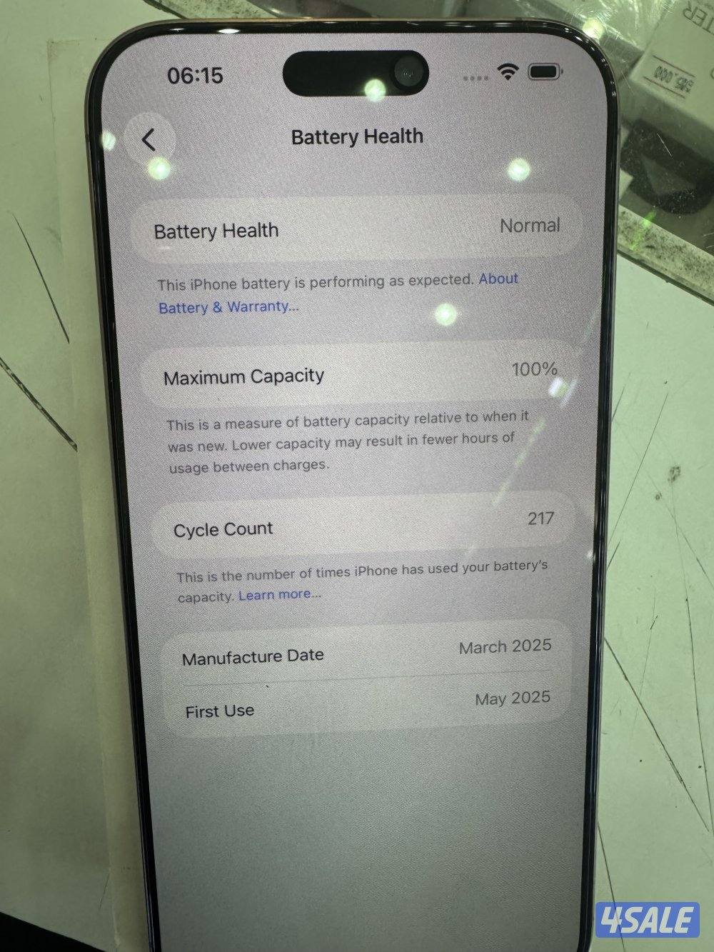 Iphone 16 pro max 256 100% battery كفاله 6 شهور من ابل مع الكرتون4