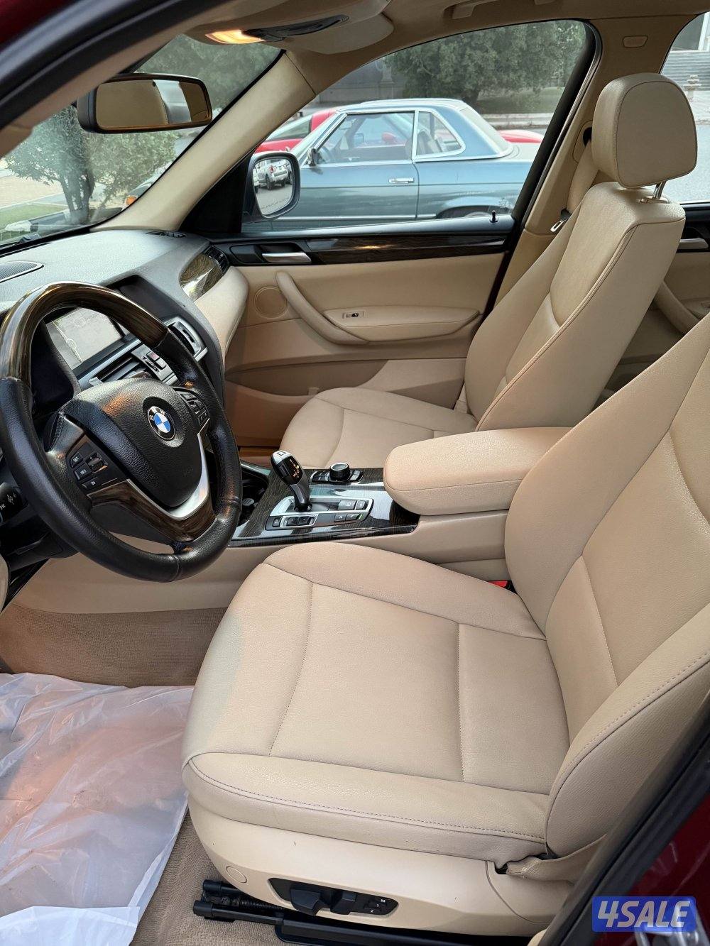 للبيع بي أم x3 موديل 2014 الون عنابي من داخل جلد بيج ماشي ١٥٩8